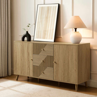 Feather & Black Dora Large Sideboard with Drawers - Light Wood