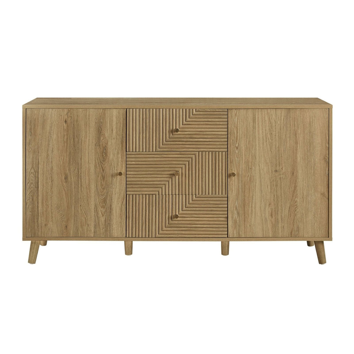 Feather & Black Dora Large Sideboard with Drawers - Light Wood