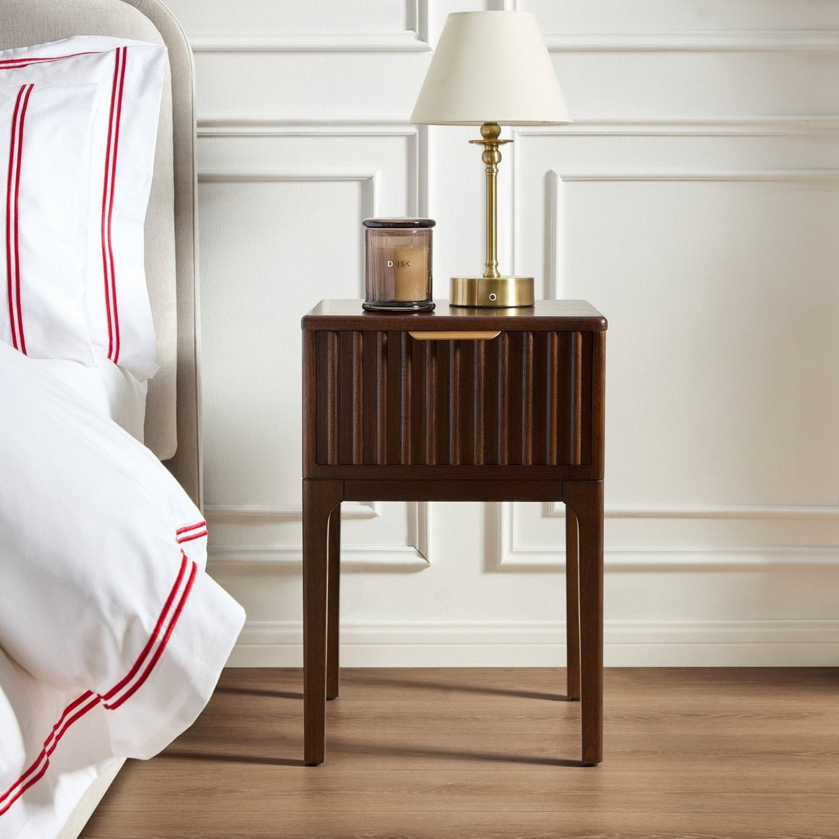 Feather & Black Elena Ash 1 Drawer Nightstand - Walnut