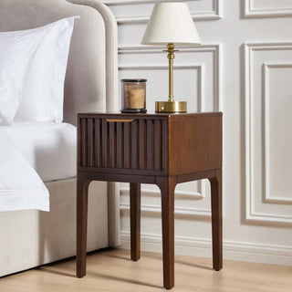 Feather & Black Elena Ash 1 Drawer Nightstand - Walnut