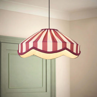 Feather & Black Elliot Linen Scallop Stripe Ceiling Shade - Plum