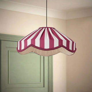 Feather & Black Elliot Linen Scallop Stripe Ceiling Shade - Plum