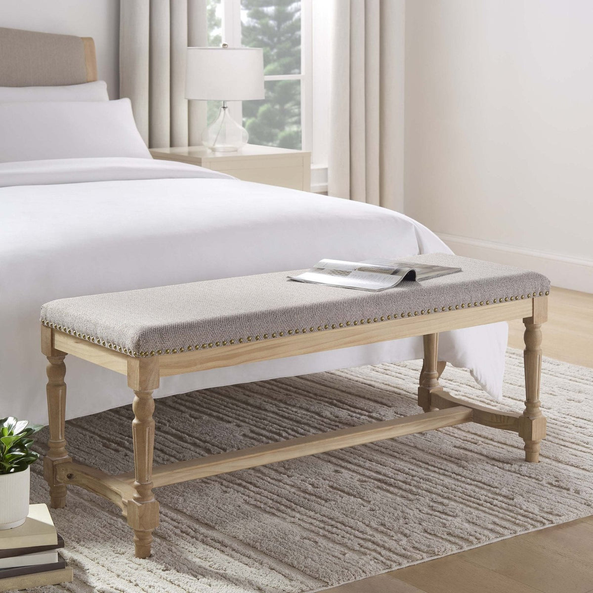 Feather & Black Emley Bench - Natural Chevron