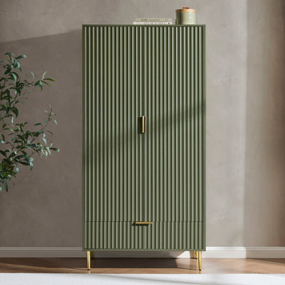 Feather & Black Evie 2 Door Wardrobe with Drawer - Vetiver