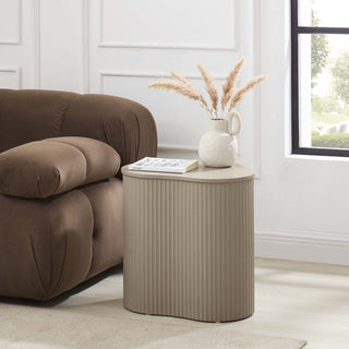Feather & Black Evie Irregular Side Table - Taupe