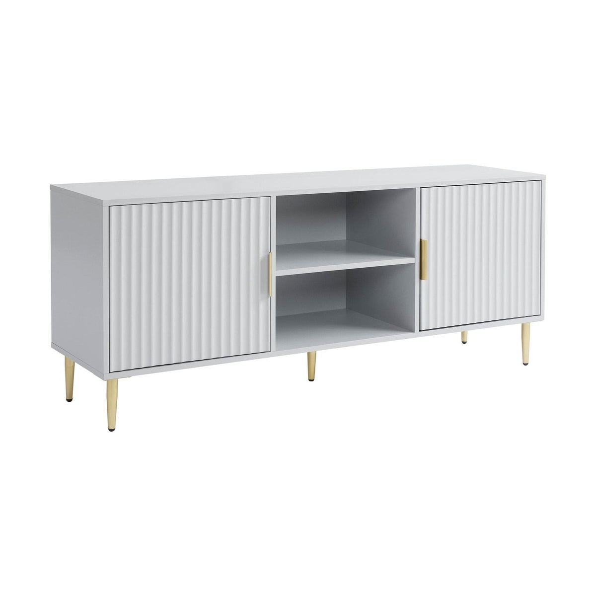 Feather & Black Evie TV Stand for TVs up to 65"- Grey
