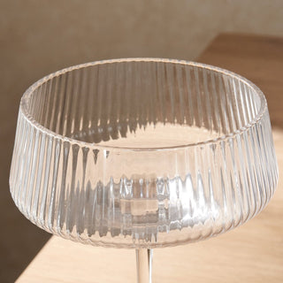 Feather & Black Gatsby Set of 4 Ripple Glass Coupes - Clear