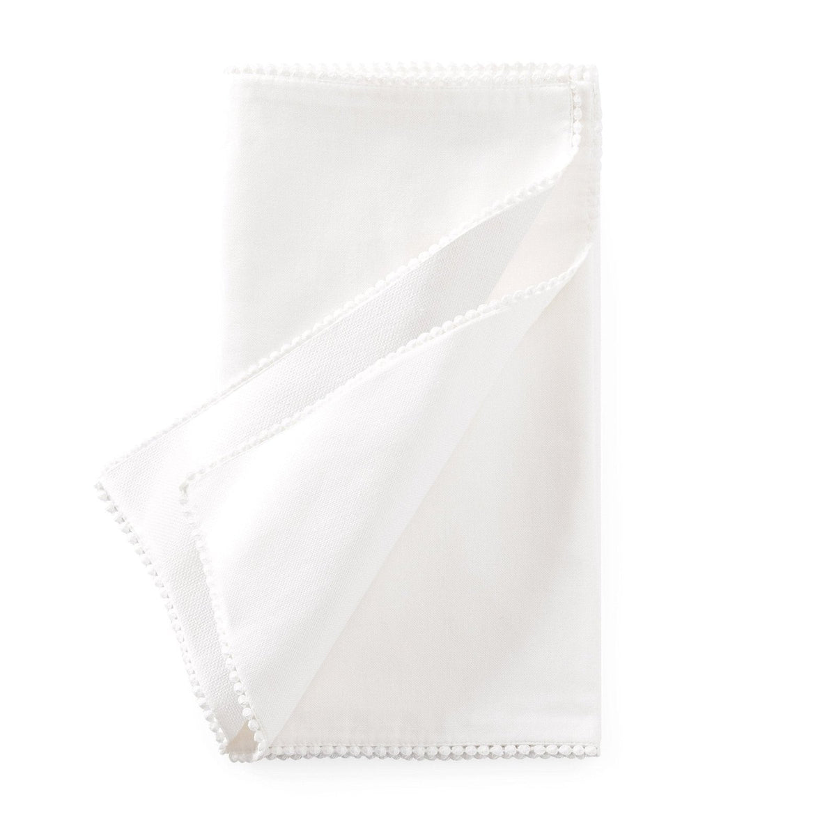Feather & Black Girona Pom Pom Table Runner - White