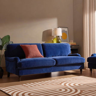 Feather & Black Hampshire 3 Seater Sofa - Royal Blue
