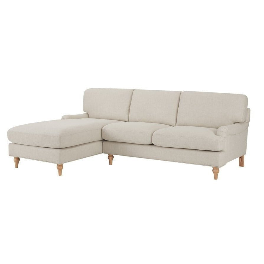 Feather & Black Hampshire Left Hand Chaise Sofa - Beige