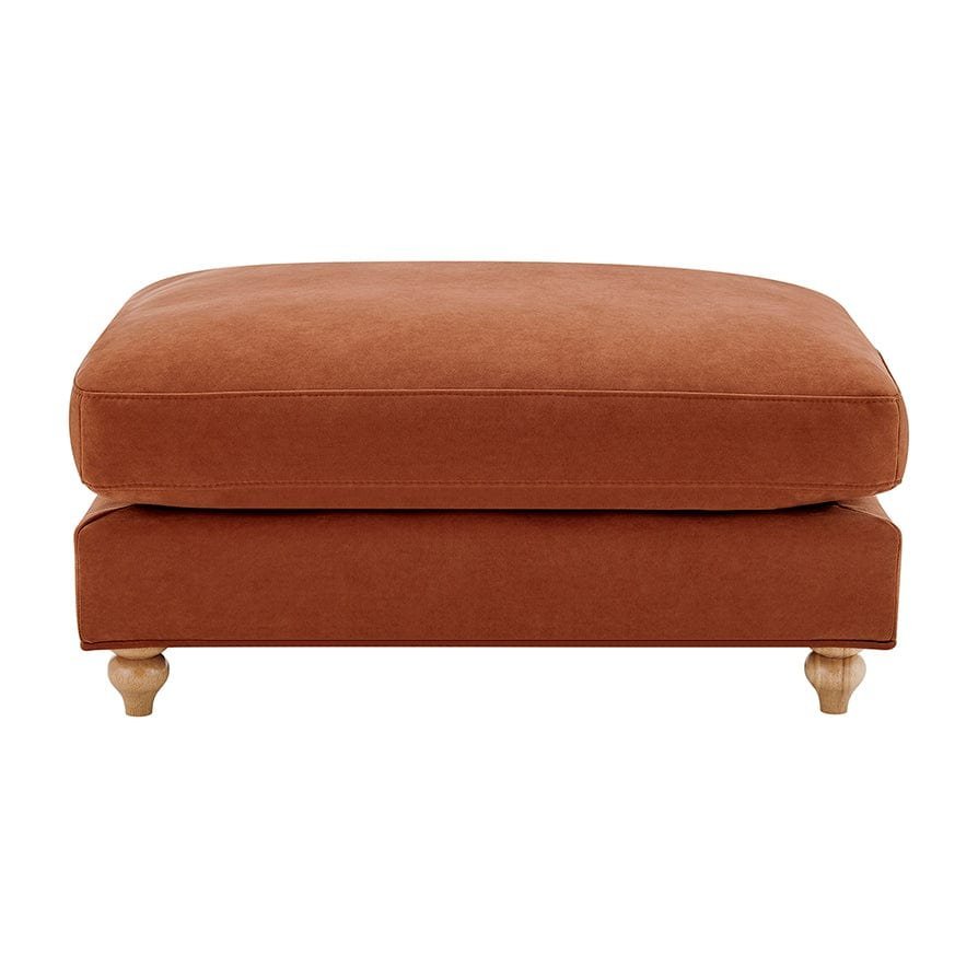 Feather & Black Hampshire Pouffe - Burnt Orange