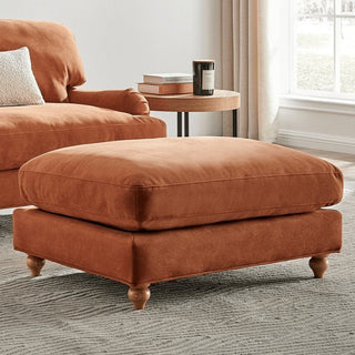Feather & Black Hampshire Pouffe - Burnt Orange