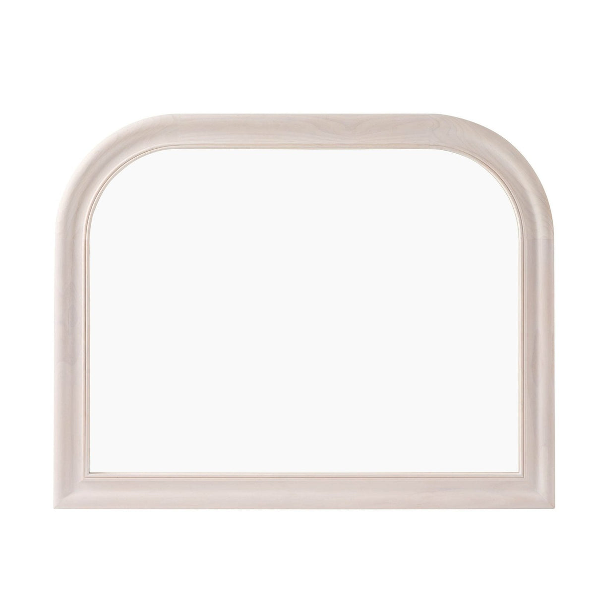 Feather & Black Hampton Arched Wood Large Mantel Mirror - Washed White