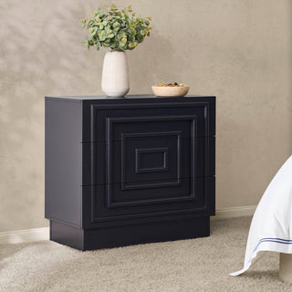 Feather & Black Harlow 3 Drawer  Chest - Midnight