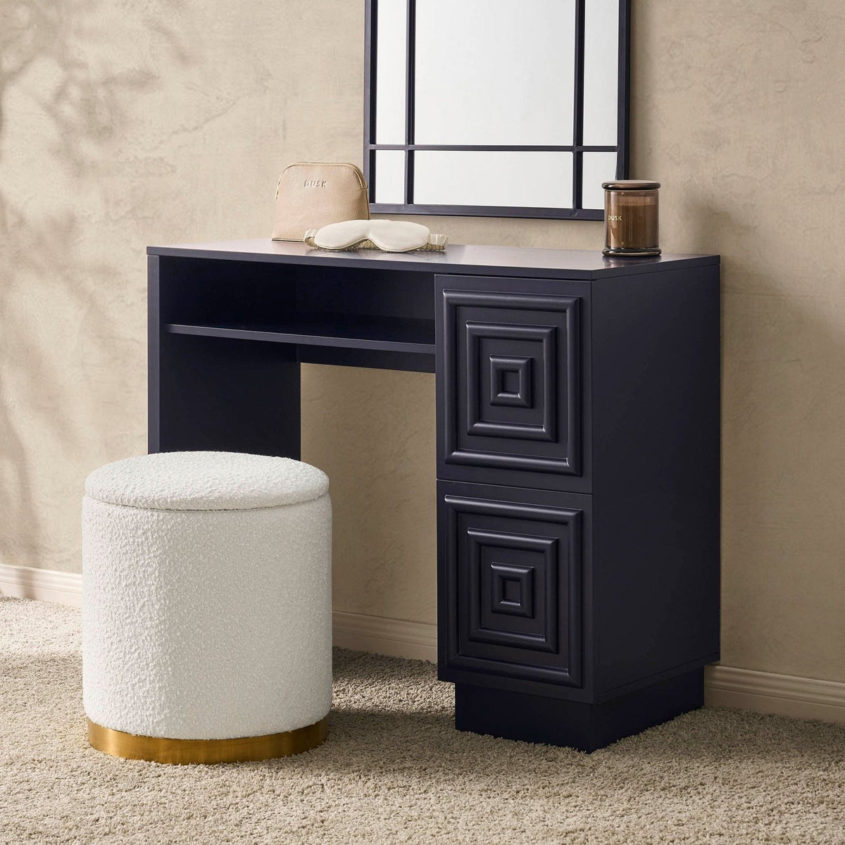 Feather & Black Harlow Dressing Table - Midnight