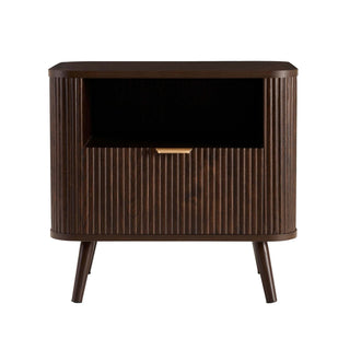 Feather & Black Hattie 1 Drawer Bedside with Shelf - Walnut