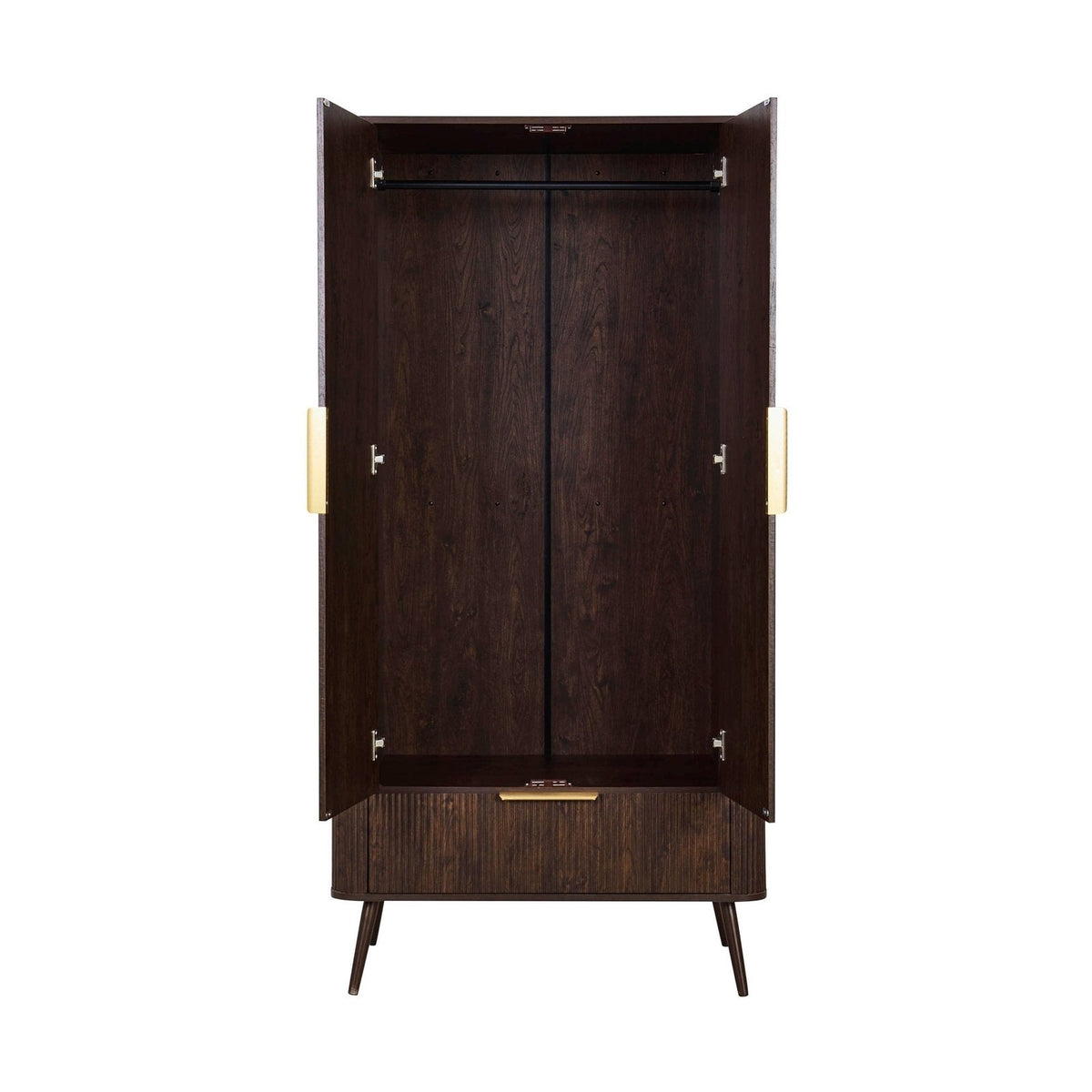 Feather & Black Hattie 2 Door Wardrobe with Drawer - Walnut