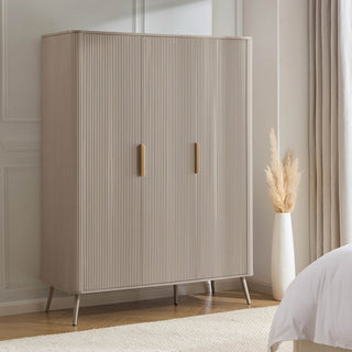 Feather & Black Hattie 3 Door Wardrobe - Taupe
