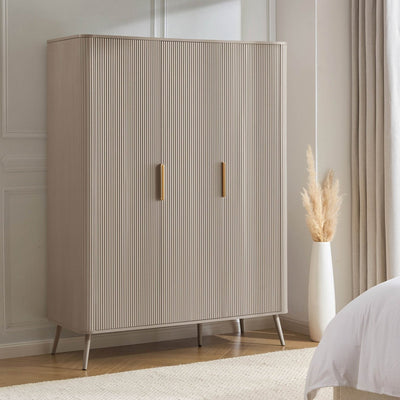 Feather & Black Hattie 3 Door Wardrobe - Taupe