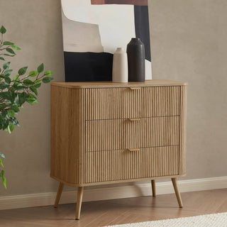 Feather & Black Hattie 3 Drawer Small Chest - Light Wood