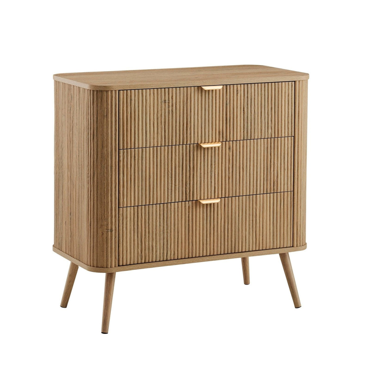 Feather & Black Hattie 3 Drawer Small Chest - Light Wood