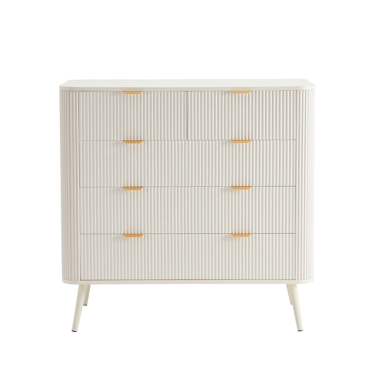 Feather & Black Hattie 5 Drawer Chest - Warm White