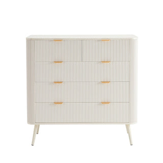 Feather & Black Hattie 5 Drawer Chest - Warm White