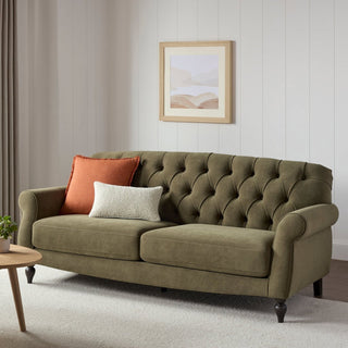 Feather & Black Hebden 3 Seater Sofa - Olive Green