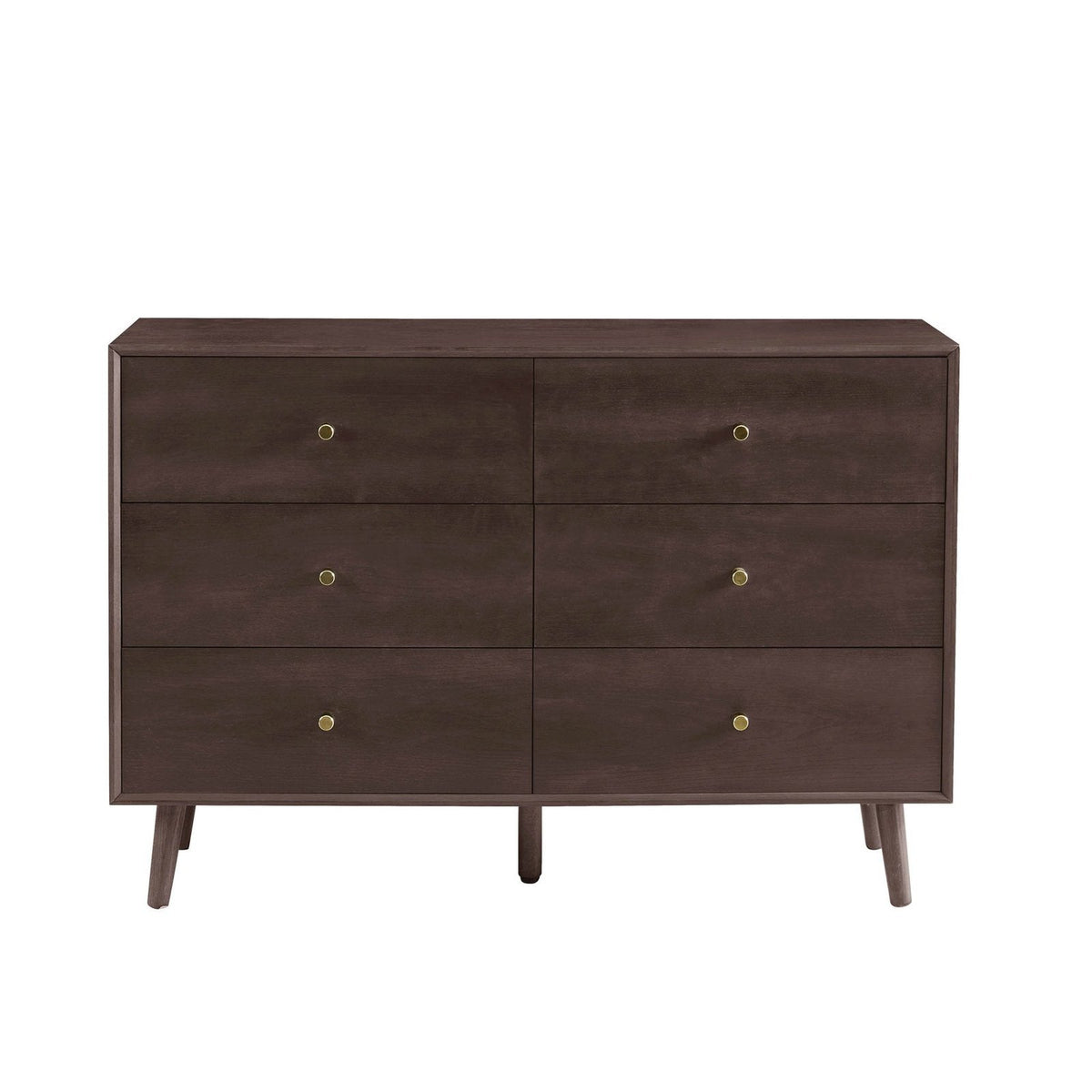 Feather & Black Heidi Oak 6 Drawer Chest - Walnut