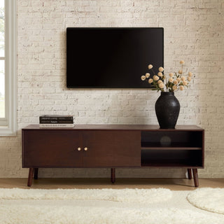 Feather & Black Heidi Oak TV Unit for TVs up to 60"- Walnut