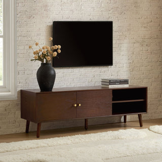 Feather & Black Heidi Oak TV Unit for TVs up to 60"- Walnut