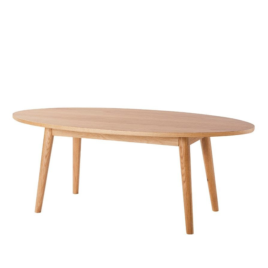 Feather & Black Heidi Solid Oak Oval Coffee Table - Light Wood