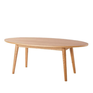 Feather & Black Heidi Solid Oak Oval Coffee Table - Light Wood