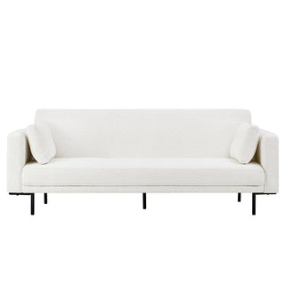 Feather & Black Hudson Bouclé Click Clack Sofa Bed - Off White
