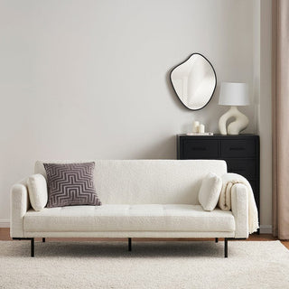Feather & Black Hudson Bouclé Click Clack Sofa Bed - Off White