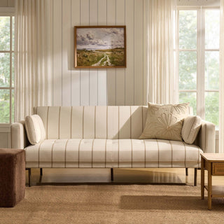 Feather & Black Hudson Click Clack Sofa Bed - Thin Natural Stripe