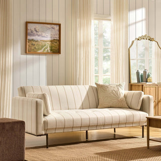 Feather & Black Hudson Click Clack Sofa Bed - Thin Natural Stripe