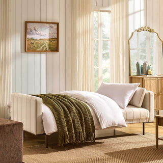 Feather & Black Hudson Click Clack Sofa Bed - Thin Natural Stripe