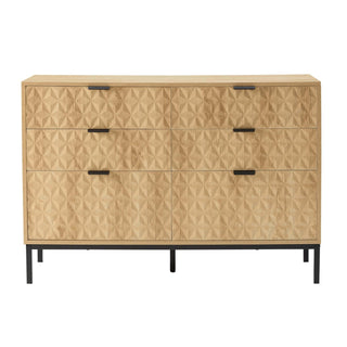 Feather & Black Isabella 6 Drawer Chest - Light Wood