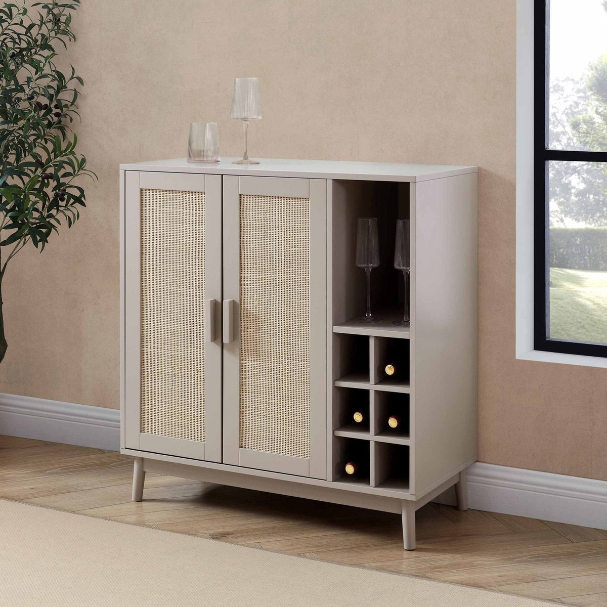 Feather & Black Isla Drinks Cabinet - Taupe