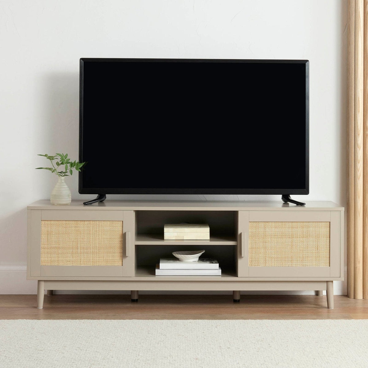 Feather & Black Isla TV Unit for TVs up to 60"- Taupe