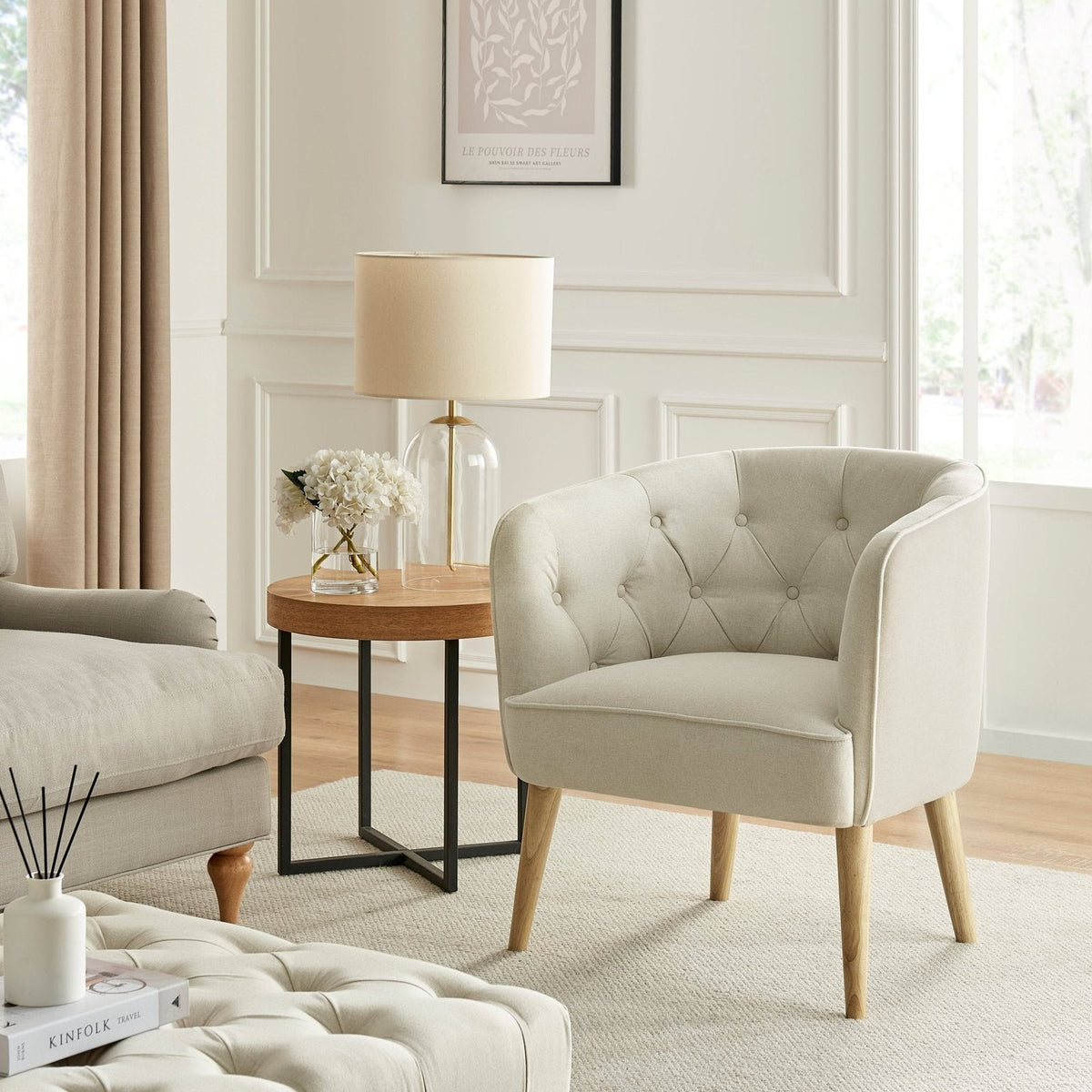 Feather & Black Margo Accent Chair - Natural