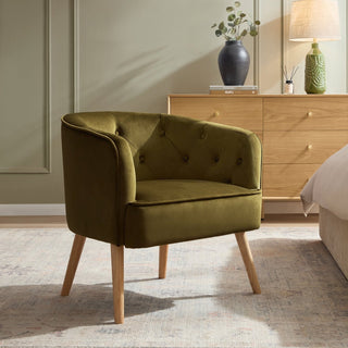 Feather & Black Margo Accent Chair - Rich Green