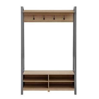 Feather & Black Nell Hallway Shelf with Hooks - Charcoal