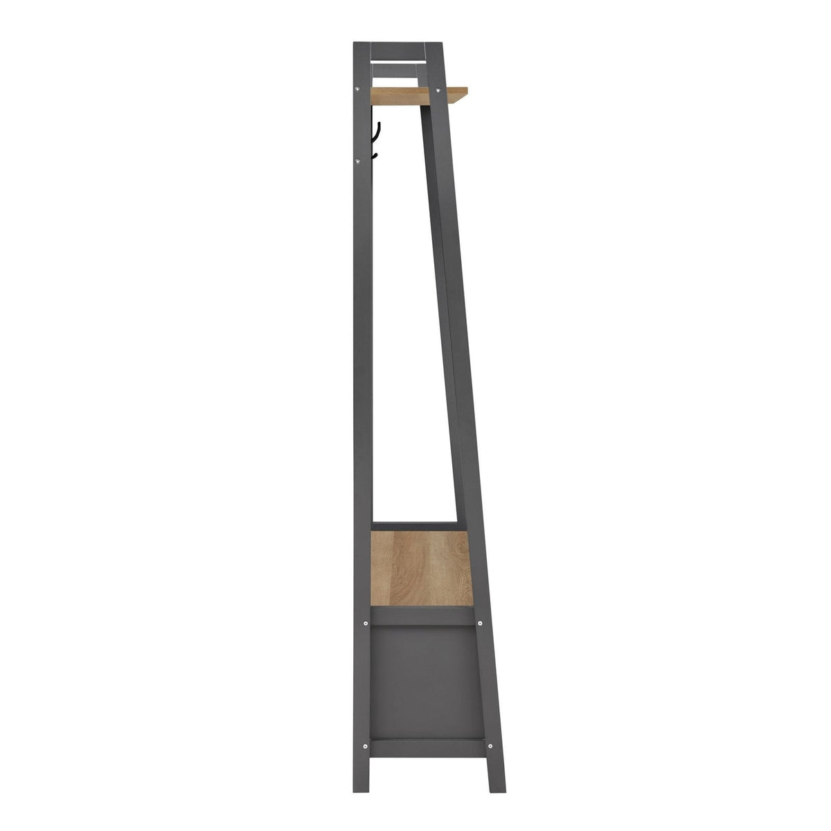 Feather & Black Nell Hallway Shelf with Hooks - Charcoal