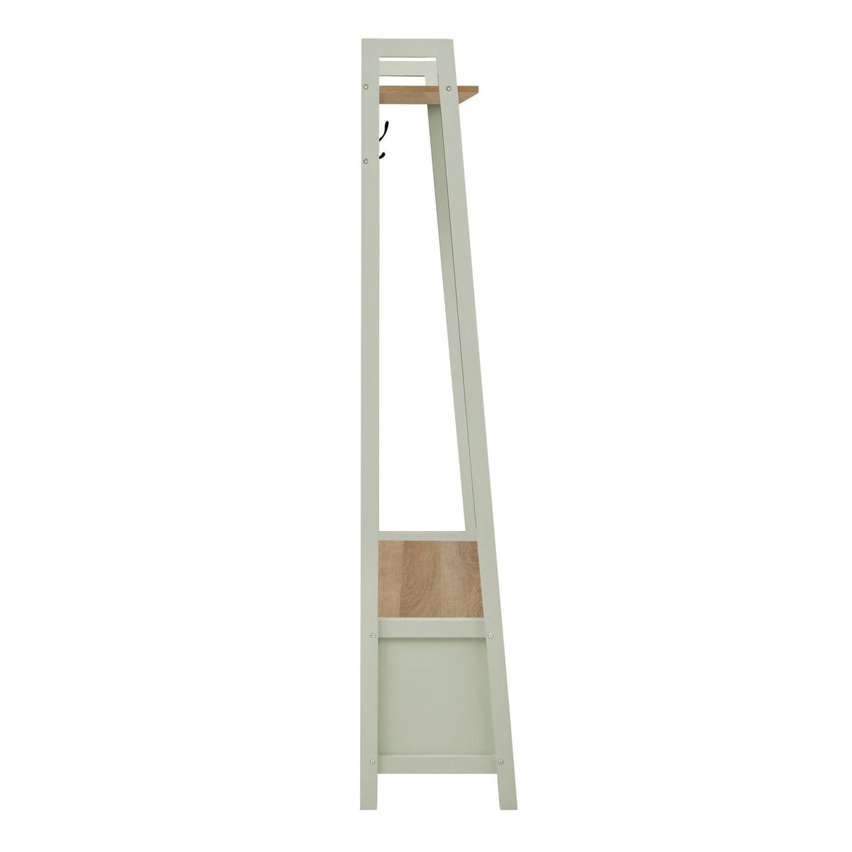 Feather & Black Nell Hallway Shelf with Hooks - Sage Green