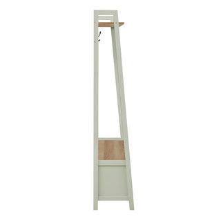 Feather & Black Nell Hallway Shelf with Hooks - Sage Green