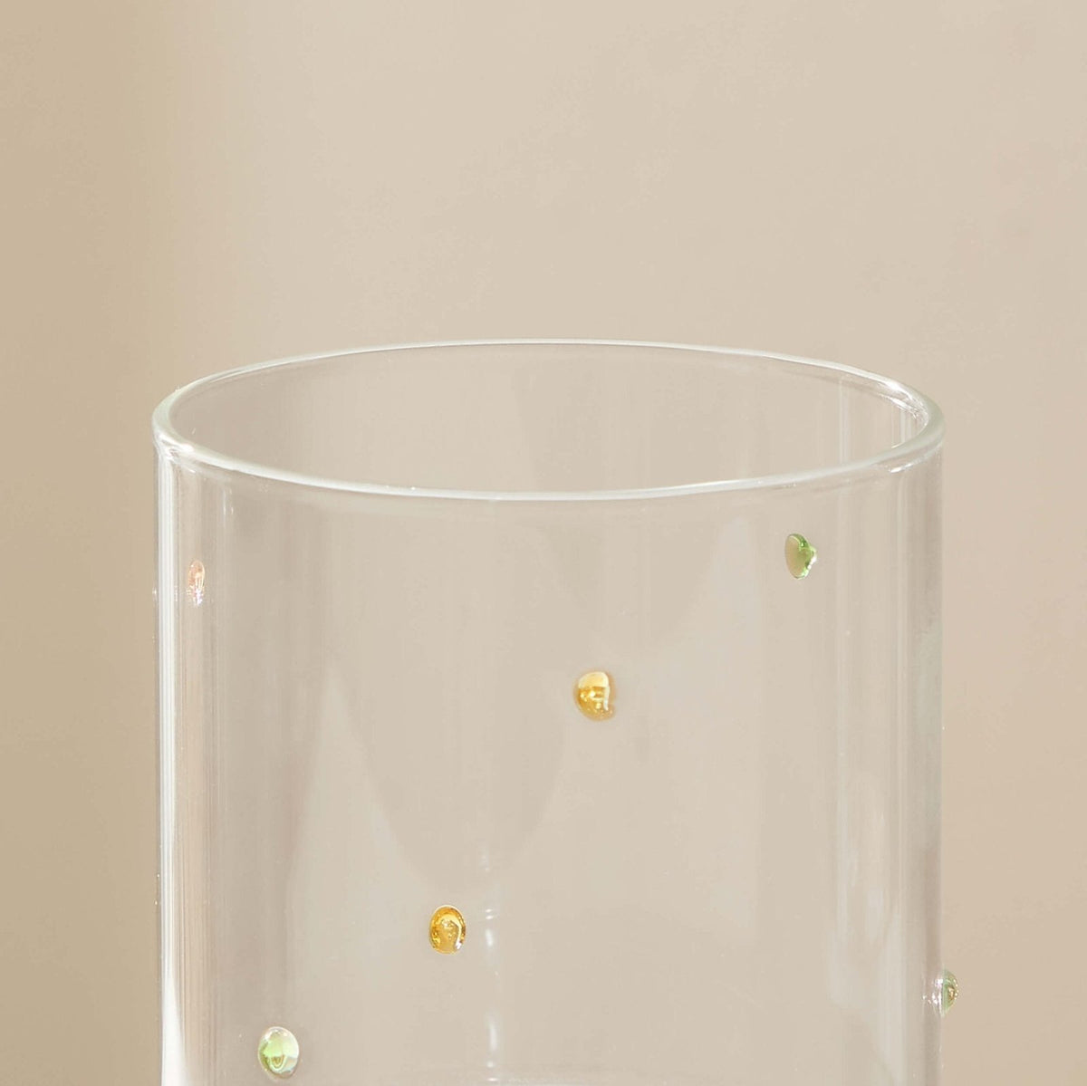 Feather & Black Nelly Polka Dot Glass Highballs - Set of 4 - Clear