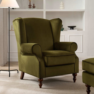 Feather & Black Nora Armchair - Rich Green