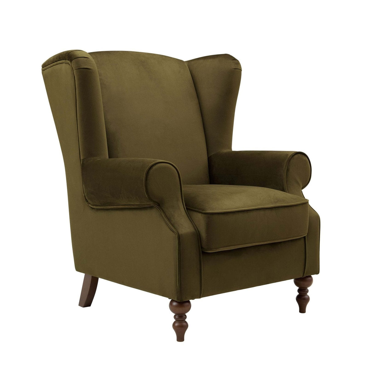 Feather & Black Nora Armchair - Rich Green
